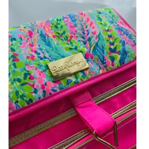 Lilly Pulitzer "Catch the Wave" Luggage Travel Bag Cosmetic Makeup Case - Picture 8 of 11